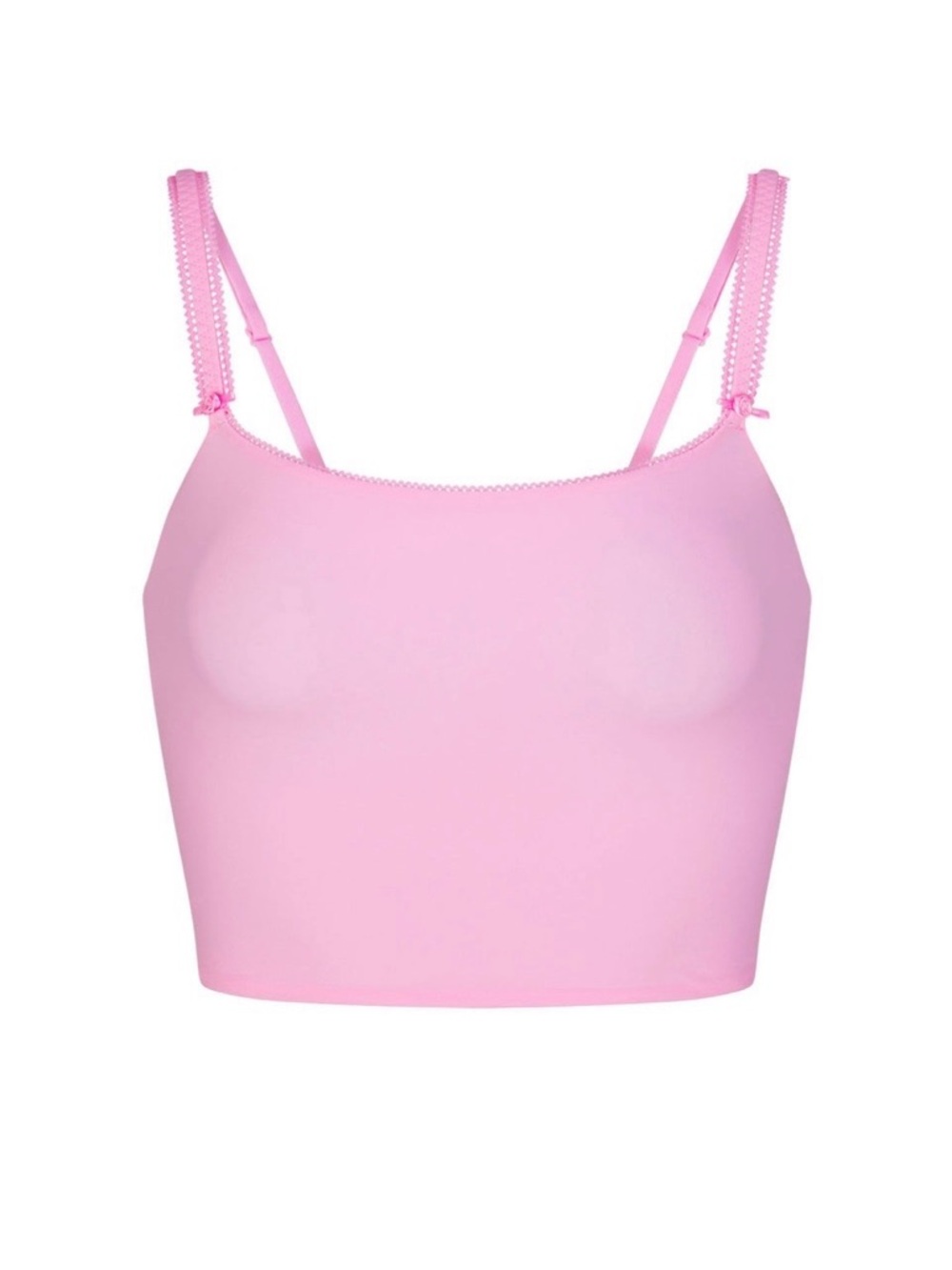 Skims Bubblegum Pink Fits Everybody Picot Trim Tank Cropped Cami Large